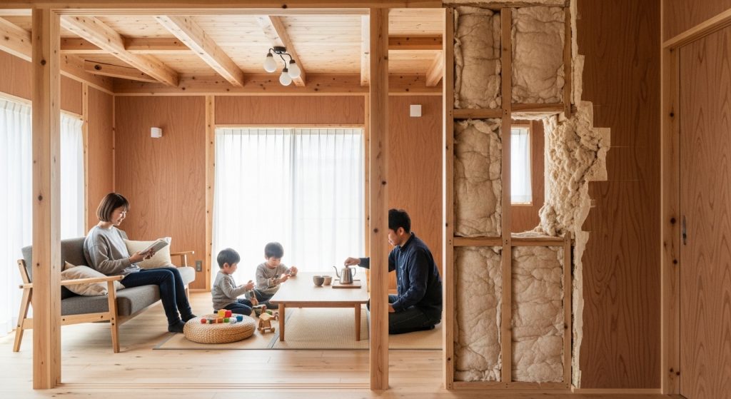 【自然素材 断熱材 セルロースファイバー】特徴を活かした木造注文住宅の断熱計画