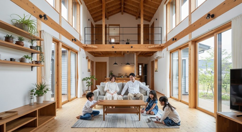 【自然素材 木の家 吹き抜け】メリットを活かした木造注文住宅の設計ポイント